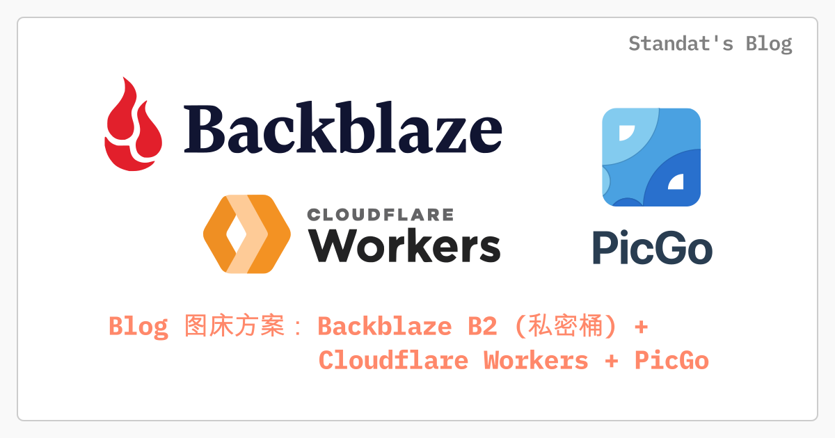 Blog 图床方案：Backblaze B2 (私密桶) + Cloudflare Workers + PicGo | Standat's Blog